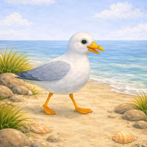 Seagull Adventures – a memory game for children inspired by The Book About Birds, Part 1